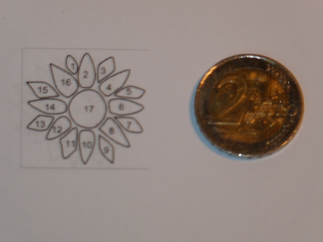 Sonnenblume aus Perlmutt